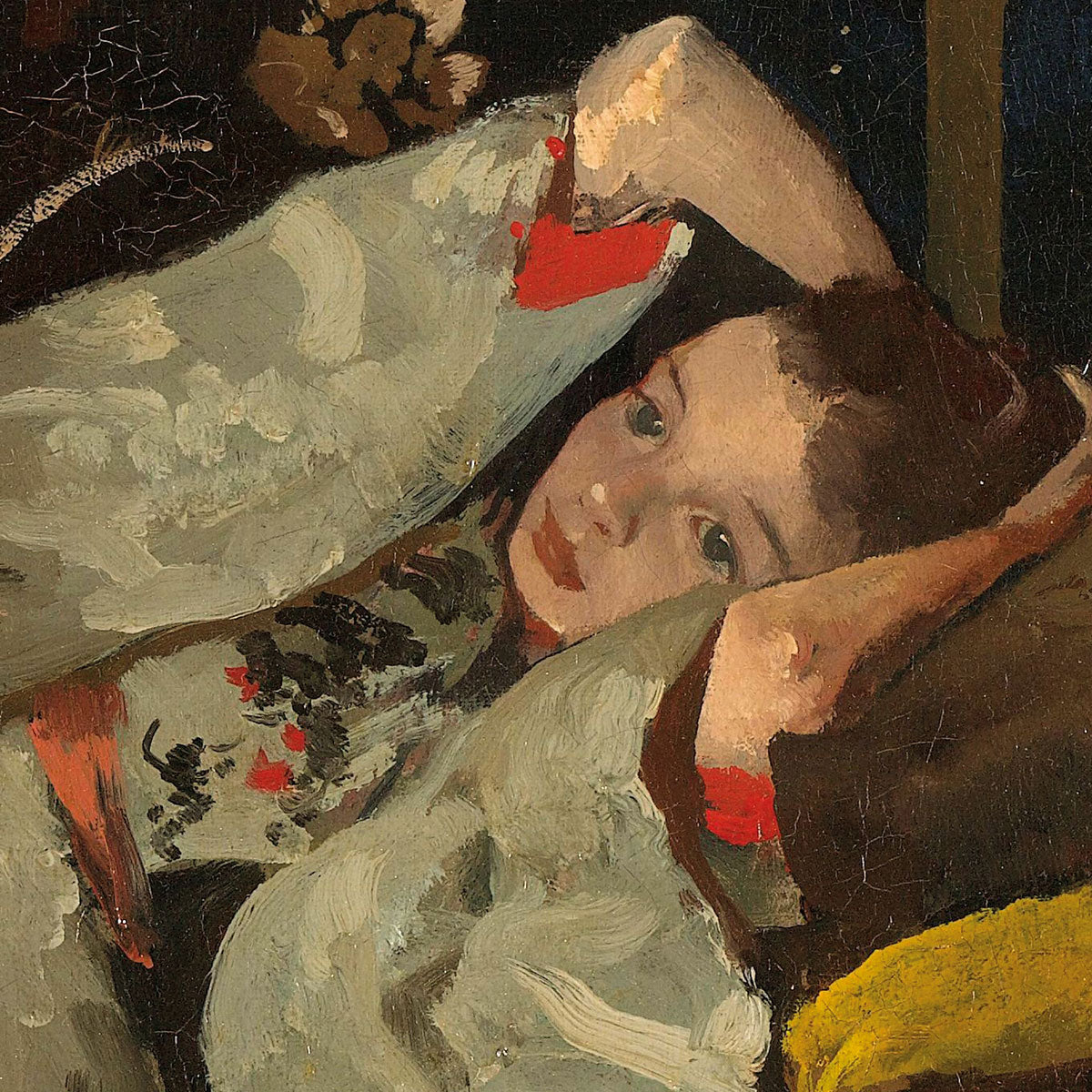 Mädchen in einem weißen Kimono