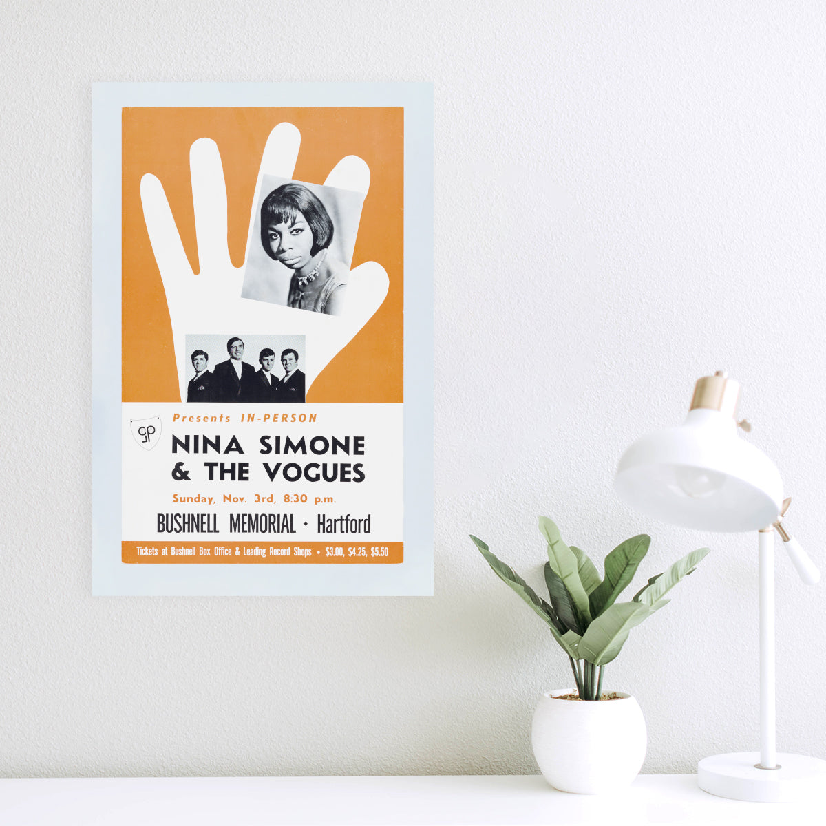 Poster for a concert by Nina Simone and The Vogues