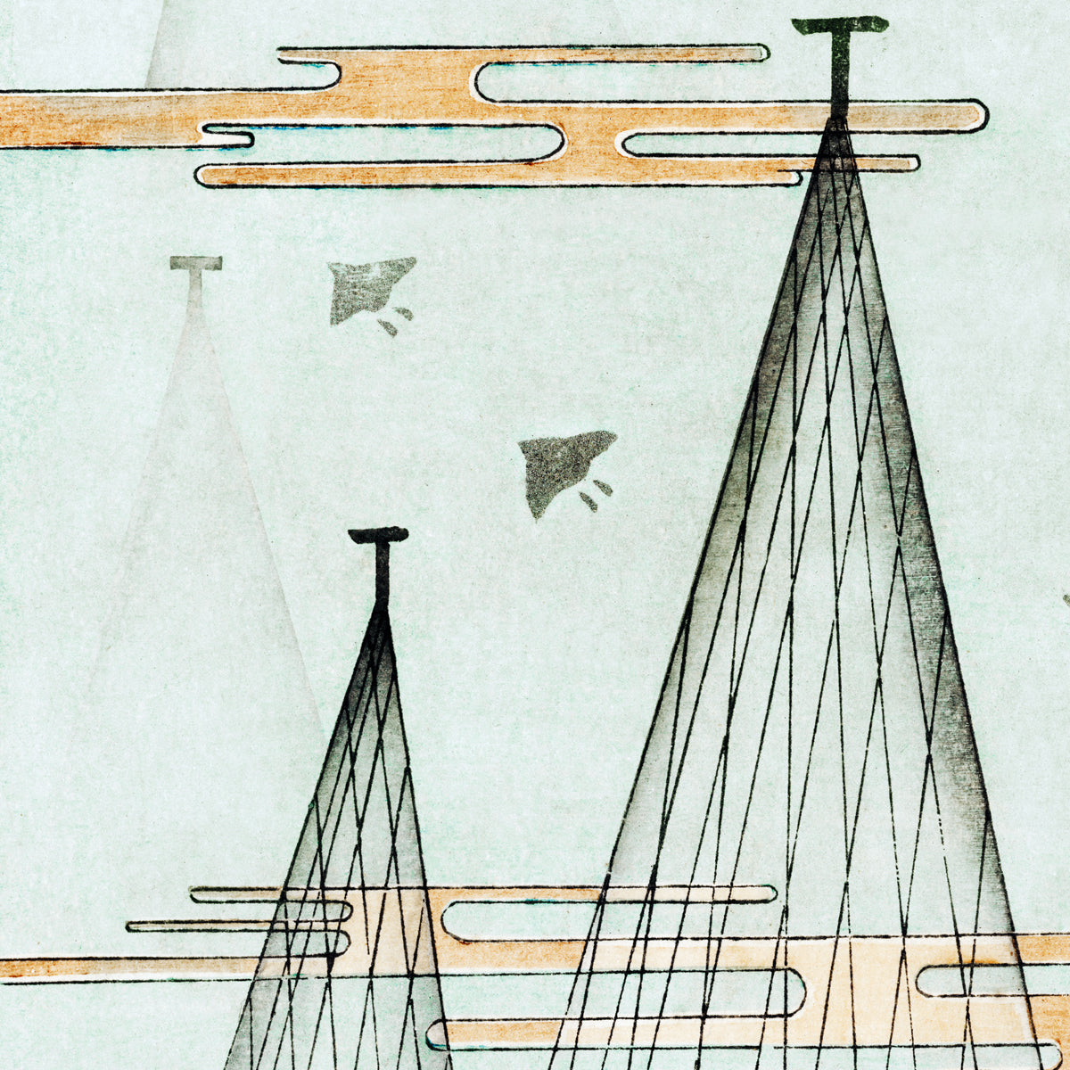 Skyscape with birds flying