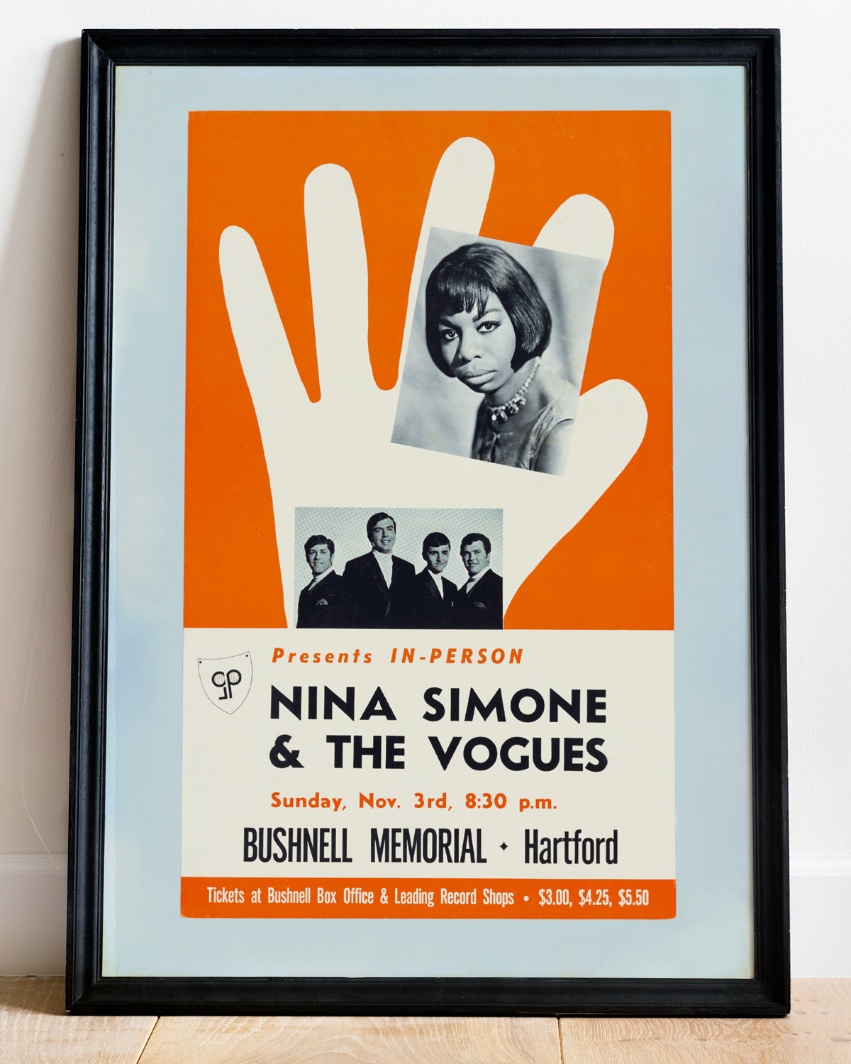 Poster for a concert by Nina Simone and The Vogues