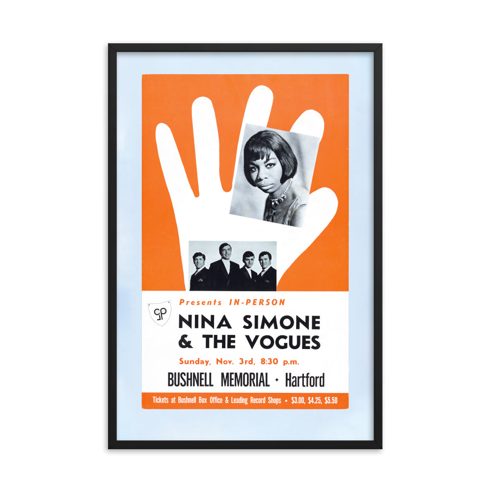 Poster for a concert by Nina Simone and The Vogues